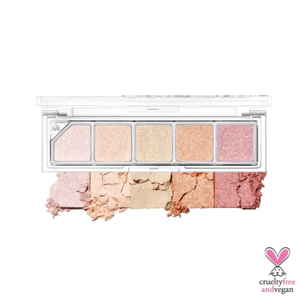 Палетка теней и хайлайтеров для лица Mood Shower Face Palette NO.100 Ballerina