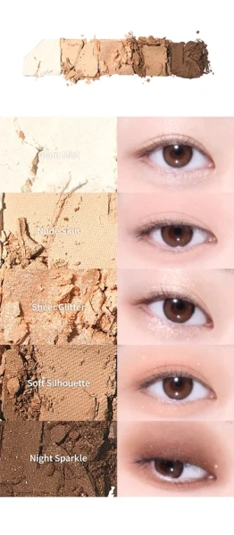 Палетка теней для век Mood Shower Face Palette NO.3 Nude Shower